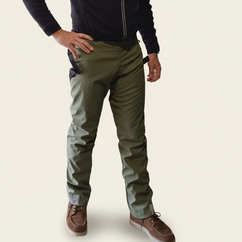 surpantalon pluie vélo urbanleg light_mi saison_ kaki_face